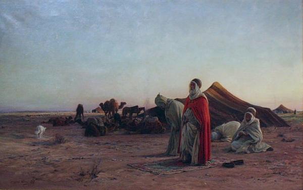 Eugene Alexis Girardet Prayer in the Desert Germany oil painting art